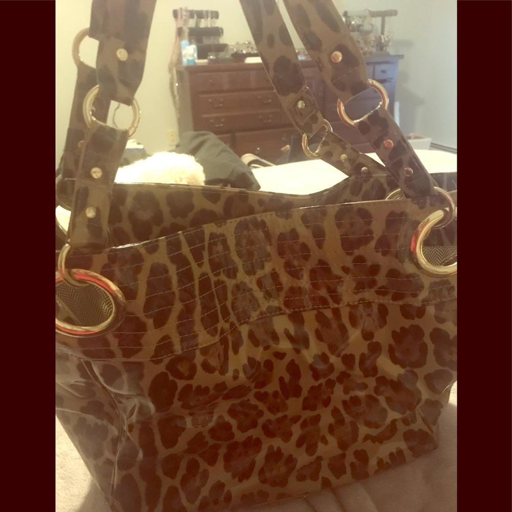 Large leopard bag